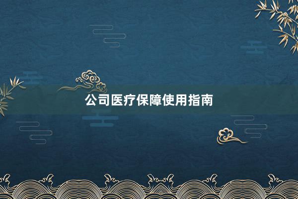 公司医疗保障使用指南